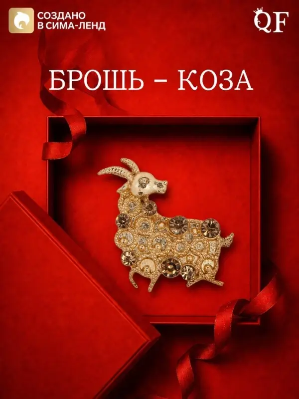 Брошь новогодняя &laquo;Огненная коза&raquo;, цвет МИКС