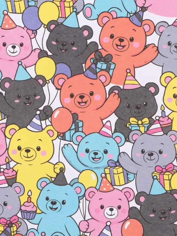 Бумага упаковочная крафт &laquo;Мишки&raquo;, 1 лист, 70&times;100 см