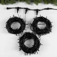 Гирлянда &laquo;Клип-лайт&raquo; 3 нити по 20 м, IP44, УМС, тёмная нить, 399 LED, свечение белое, мерцание всех светодиодов, 24 В