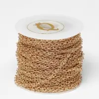 Цепочка железная без карабина на бобине, 0.11&times;0.11&times;0.1 см, L=10 м, якорная, цвет золото