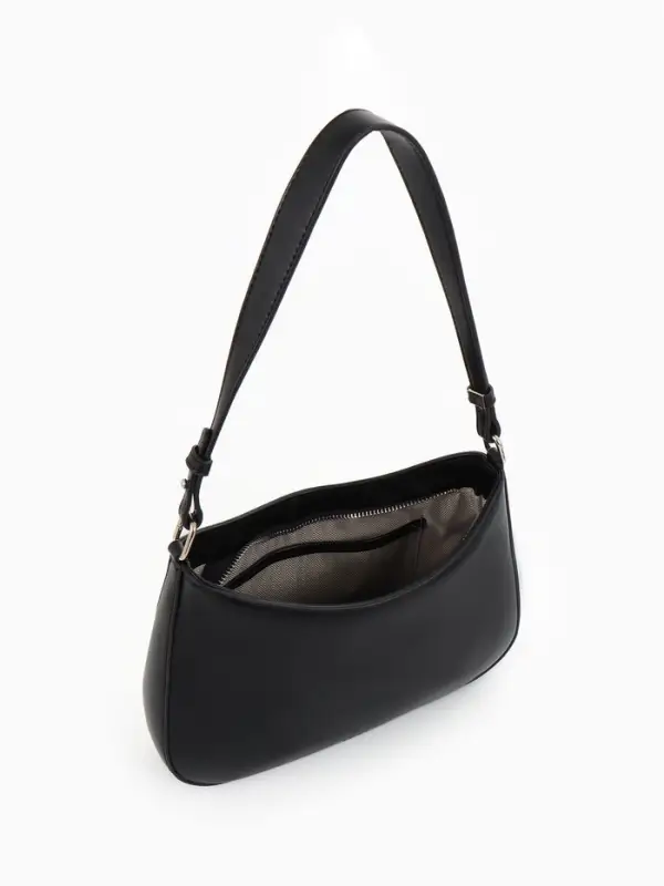 Сумка женская багет TEXTURA на молнии, 28&times;6&times;17 см, чёрная