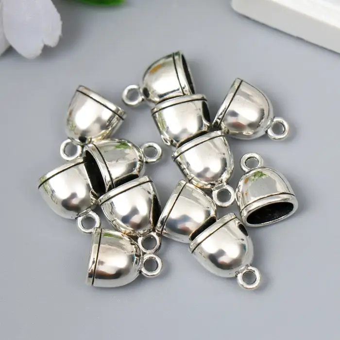 Концевик металл для творчества Концевик металл для творчества "Купол 1 линия" серебро G160B641 1,4х1,1 см