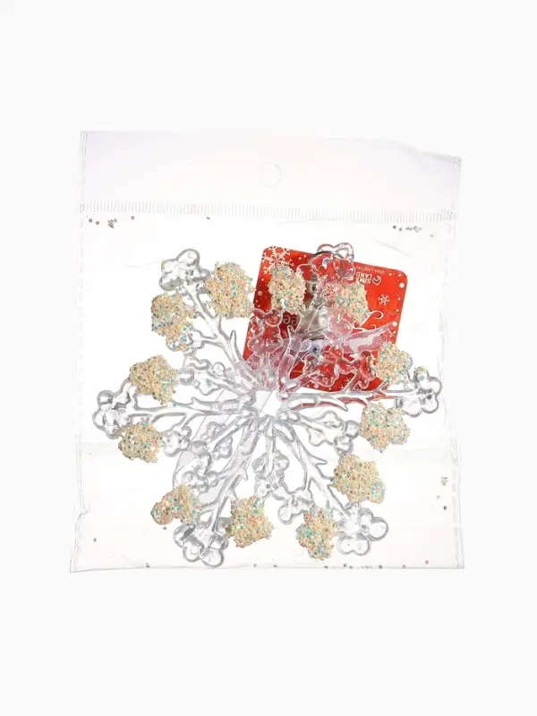 Ёлочная игрушка &laquo;Зимнее волшебство. Снежинка ажурная&raquo;, d=12 см, прозрачный, МИКС