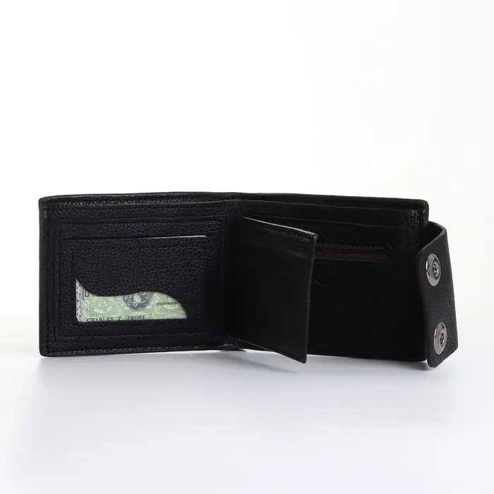 Портмоне мужское &laquo;Идрис&raquo;, на магнитах, чёрное