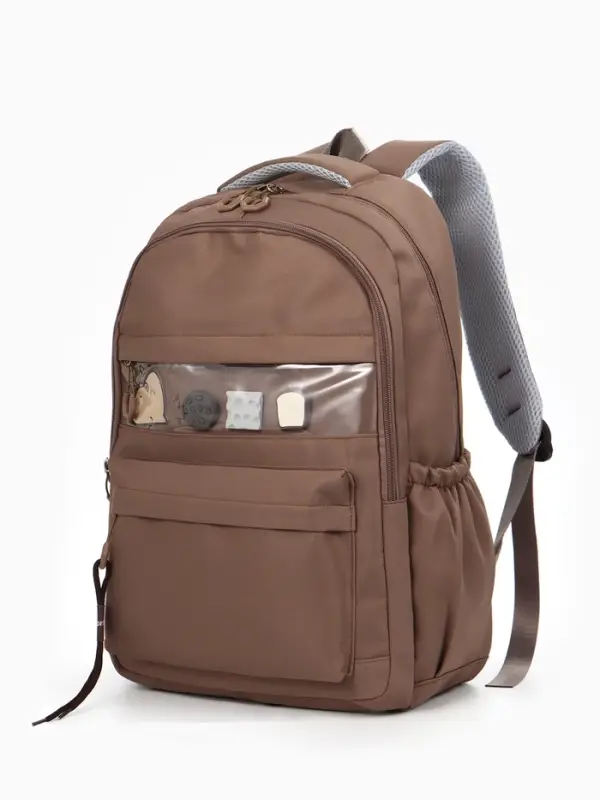 Рюкзак школьный, однотонный, 2 отделения, 4 кармана, 31&times;13.5&times;45 см, коричневый