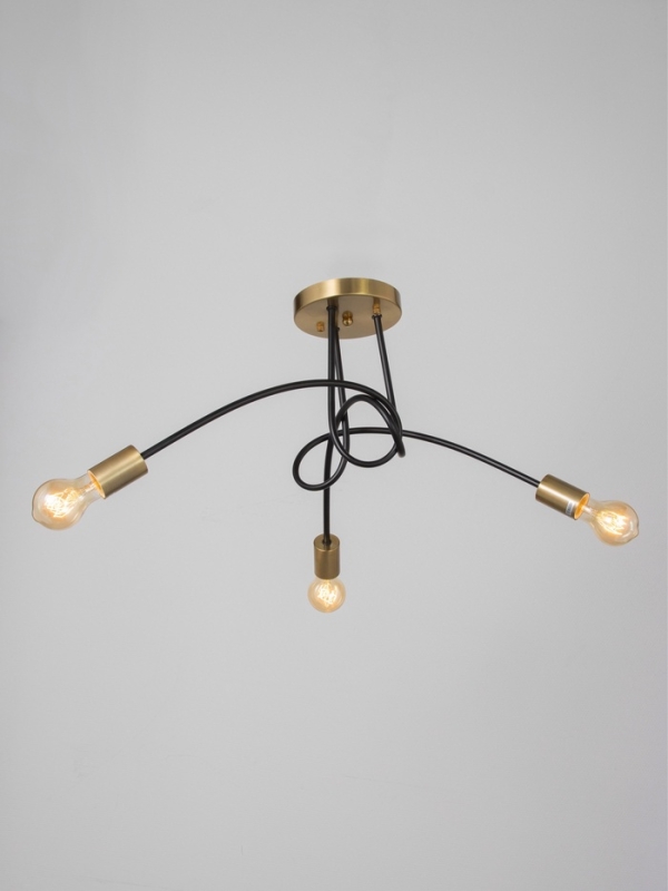 Люстра Люстра "Узел" 3х40Вт Е27 черный/латунь 52х52х36см