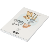 Блокнот А5,60л,клетка,гребень,тверд.подложка,Персона