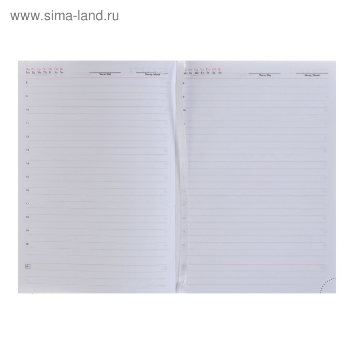 Ежедневник недатированный А5, 160 листов "Вивелла", обложка искусственная кожа, перфорация углов, морская волна