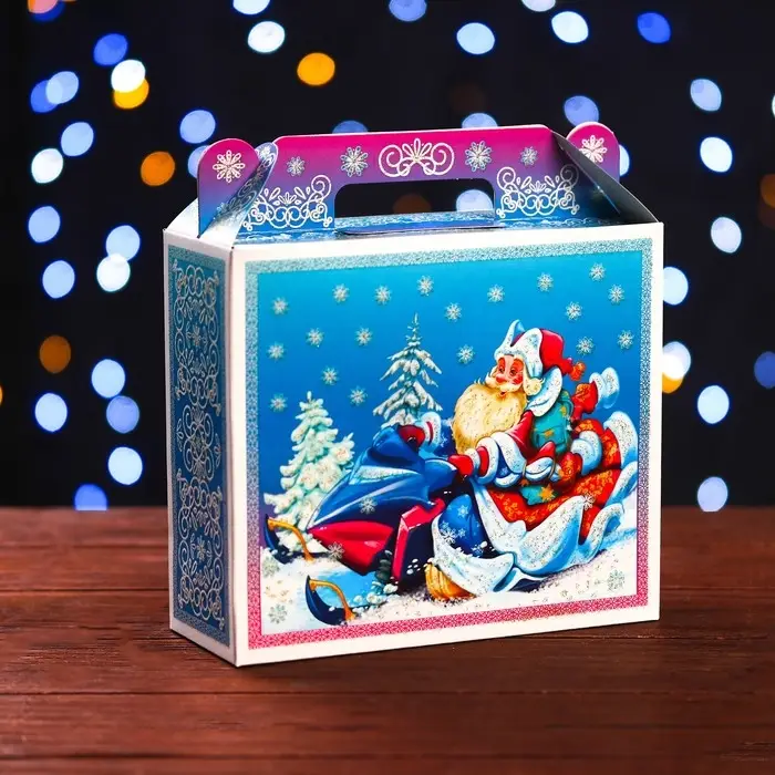 Подарочная новогодняя коробка «С Новым годом!», упаковка, 17.3×6.5×15 см