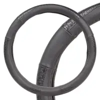 Оплетка на руль, искусственная кожа с тиснением, черная, 38 см / M (AWC-SL-03M)