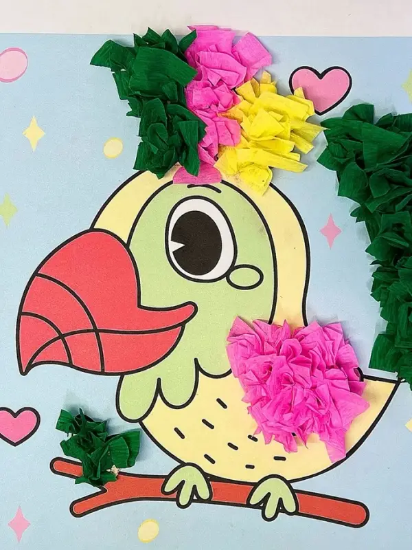 Объемная аппликация "Попугай". По методике Монтессори. 257121