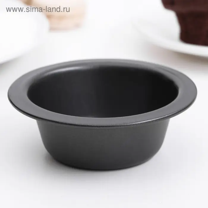 Форма для выпечки «Круг. Жаклин», 10×3,5 см, антипригарное покрытие, цвет чёрный Форма для выпечки «Круг. Жаклин», 10×3,5 см, антипригарное покрытие, цвет чёрный