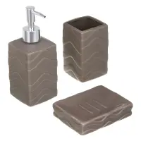 VETTA Дозатор для жидкого мыла, керамика, 18x7x7 см, волны, серый