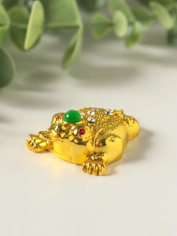 Набор нэцкэ фигурок 6 шт. &laquo;Денежная жаба с монетой&raquo;, металл под золото, подарочные, 4&times;5.4&times;2 см