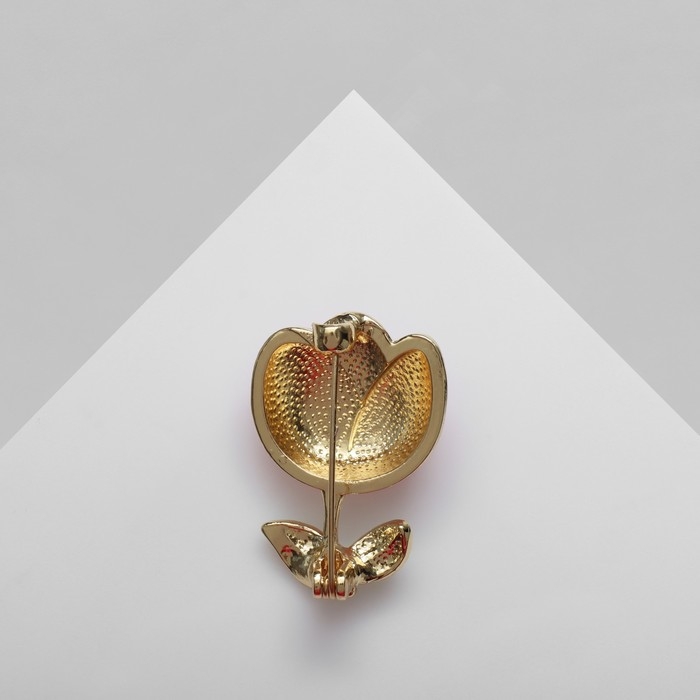 Брошь «Цветочек», цвет розово-зелёный в золоте Брошь «Цветочек», цвет розово-зелёный в золоте
