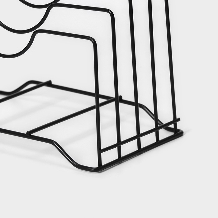Держатель для крышек и разделочных досок Доляна, 26×16×22 см, цвет чёрный Держатель для крышек и разделочных досок Доляна, 26×16×22 см, цвет чёрный