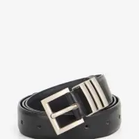 Ремень женский, 110&times;2.8 см, прямоугольная пряжка металл, серебристая, чёрный