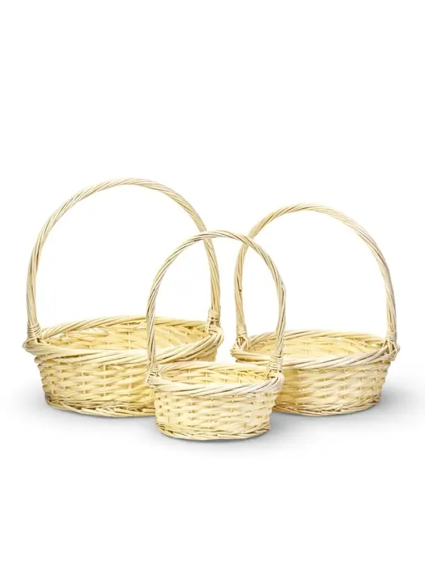 Набор корзин 3 шт ИВА 42x38x15 37х29x13 31х24x12 см ПЛЕТ ручка h=20/18/16 см