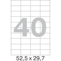 Этикетки самоклеящиеся кауч.к.52,5х29,7 40шт/л А4(100л/уп)