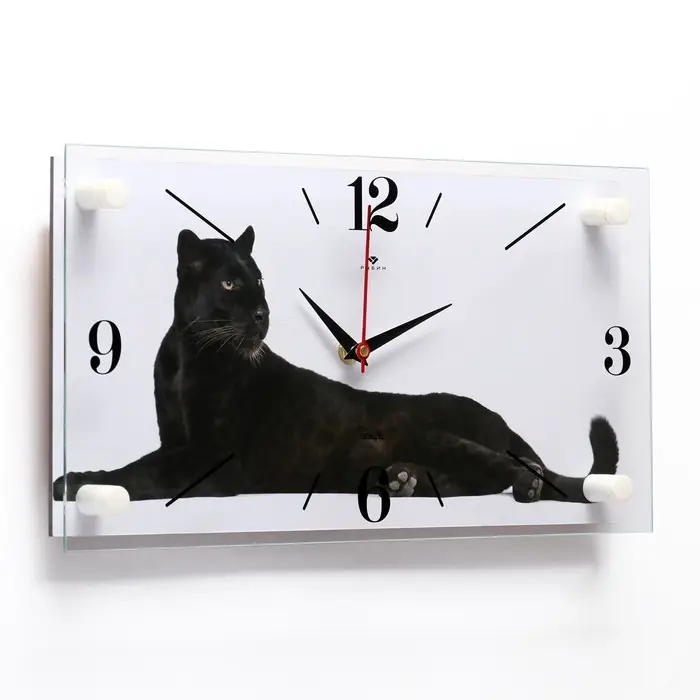 Часы настенные, интерьерные &laquo;Пантера&raquo;, бесшумные, 20&times;40 см, белые