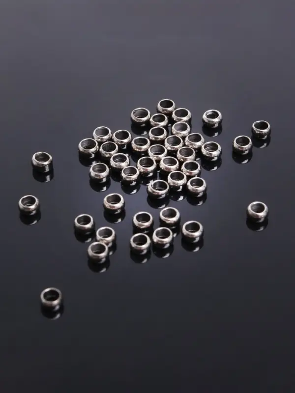 Кримп - зажимная бусина СМ-355, набор 50 шт. 3 мм, цвет серебро