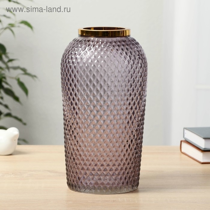 Ваза  Ваза "Киркинес" лиловый Глория d-8,5см  h-26х13 см