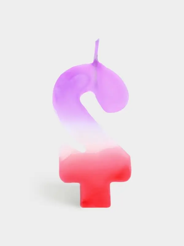 Свеча цифра для торта &laquo;2&raquo;, 8&times;3.75&times;1 см