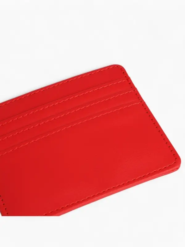 Картхолдер, на 3 карты, отделение для купюр, красный