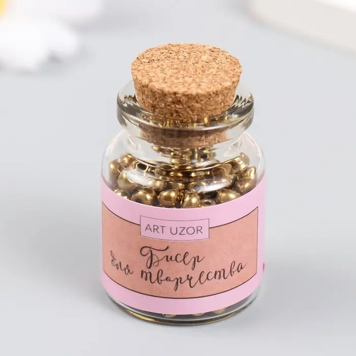 Бисер круглый 6/0 в бутылочке  Бисер круглый 6/0 в бутылочке "Золотой" 20 гр