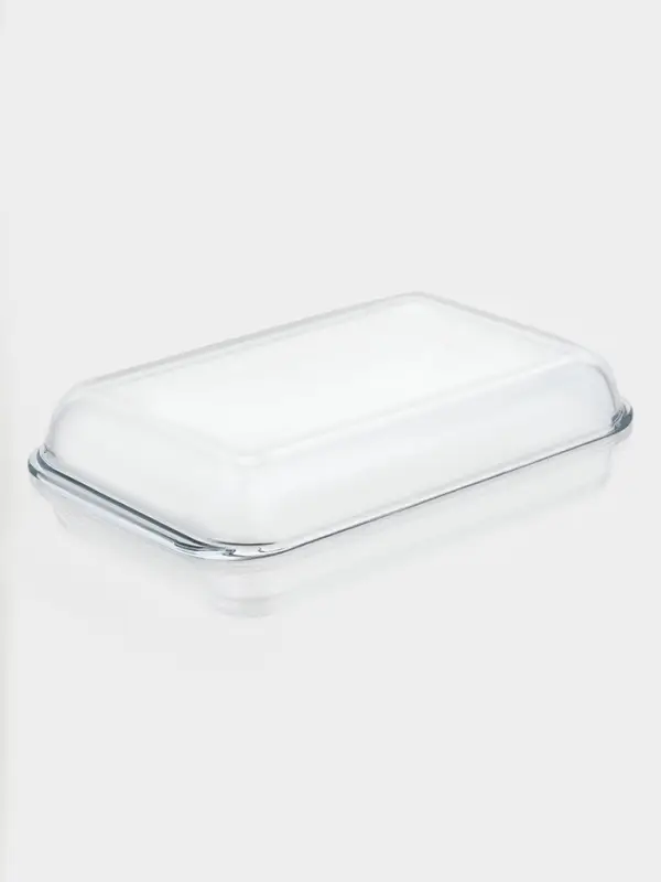 Форма для запекания и выпечки Доляна, 3 л, 39&times;24&times;6 см, жаропрочное стекло, прозрачная