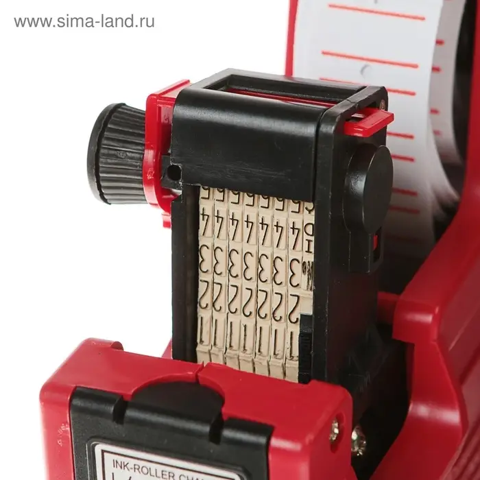 Этикет-пистолет однострочный (цифры, знаки), 8 символов, 21&times;12 мм, для прямоугольных этикеток, deVENTE, красный