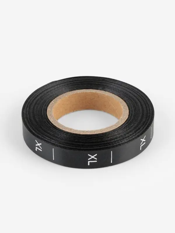 Размерник сатиновый, XL, 1000 шт., 12 мм, 30 м, чёрный