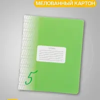 Комплект тетрадей из 10 штук, 12 листов в частую косую линию Calligrata "Пятёрка. Зелёная", обложка мелованный картон, блок офсет