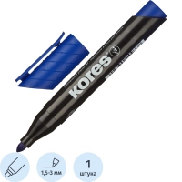 Маркер перманентный KORES синий 1,5-3мм круглый наконечник 20933