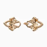 Зажим для кардигана "Ажур", винтажные пики, цвет белый в золоте Зажим для кардигана "Ажур", винтажные пики, цвет белый в золоте