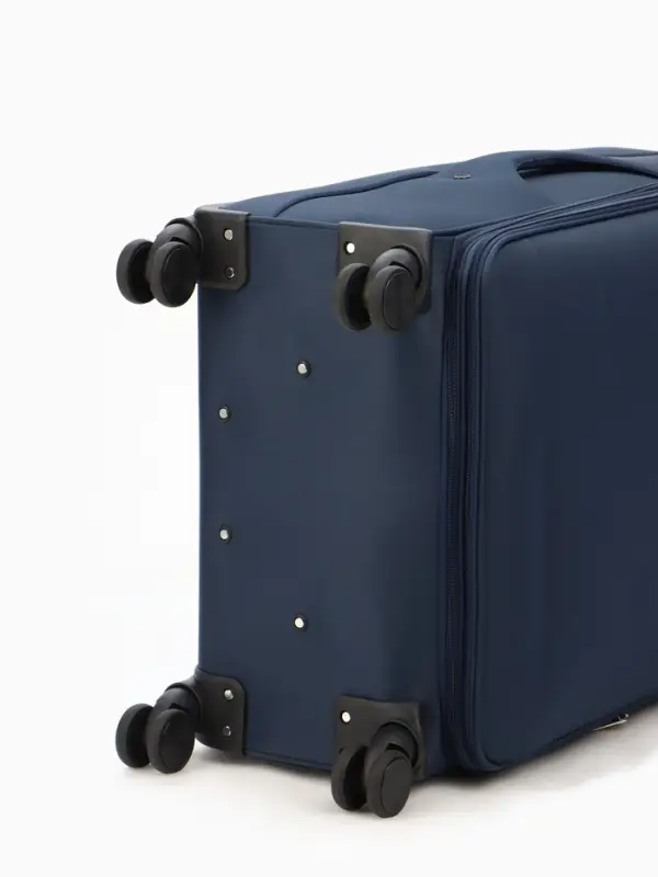 Чемодан на колёсах TEXTURA, кодовый замок, текстильный, с увеличением, 47&times;30&times;78 см, 28", синий