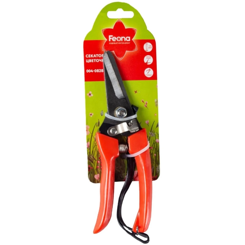 Секатор цветочный пластиковые ручки с ремешком,170мм Feona004-0828(22776)