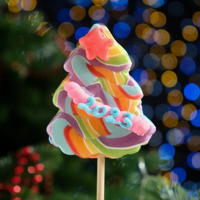 Карамель на палочке «Елочка лолли», радуга, 55 г Карамель на палочке «Елочка лолли», радуга, 55 г