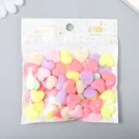 Набор бусин для рукоделия и плетения &laquo;Арт Узор. Сердечки: неоновые тона&raquo;, 60 шт., пластик, 1.3&times;1.5&times;0.5 см