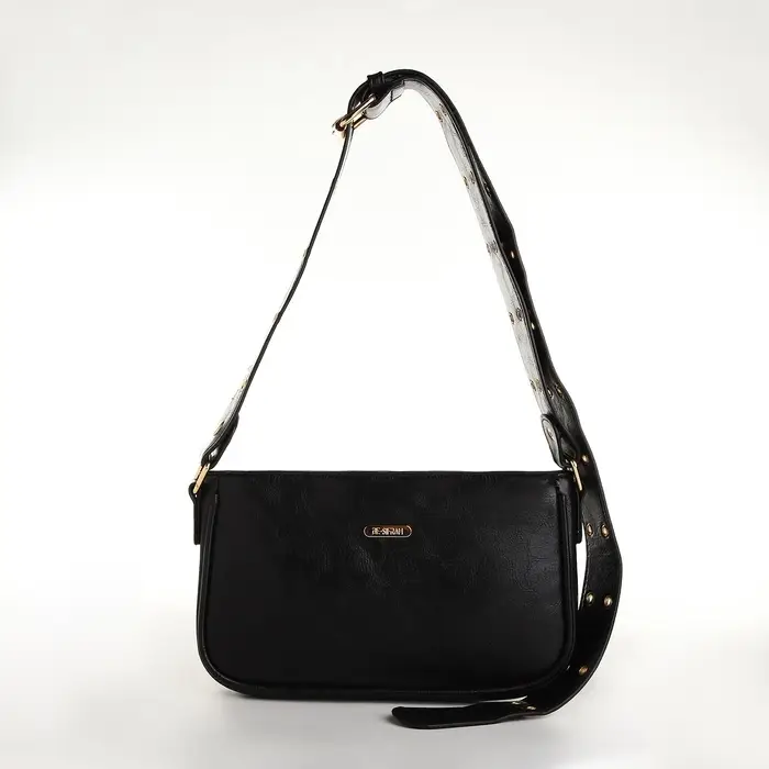 Сумка женская багет на молнии, 25&times;5&times;15 см, чёрная