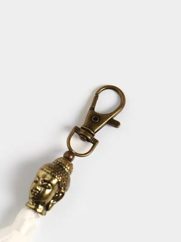 Брелок-кисточка Брелок-кисточка "Будда" 17 см, цв. белый, золотистый