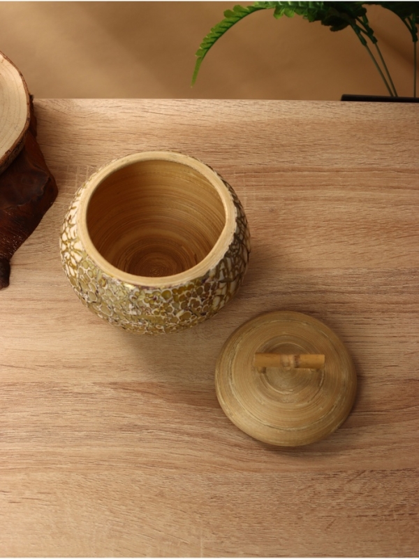 Банка для сыпучих продуктов 13х13х12 см, бамбук