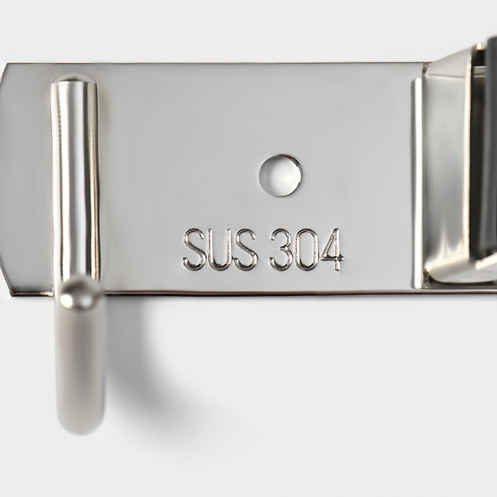 Держатель для швабры и метлы Доляна, с крючками, 3,8×4,8×16 см Держатель для швабры и метлы Доляна, с крючками, 3,8×4,8×16 см