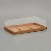 Коробка для муссовых пирожных 6 штук, 26&times;17&times;6 см, крафт