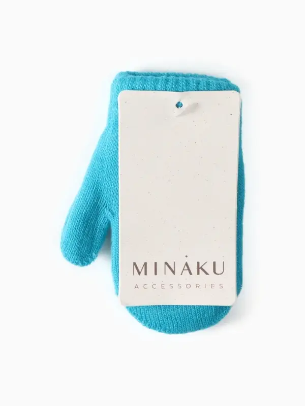 Варежки детские MINAKU двухслойные, цвет голубой, 12 см Варежки детские MINAKU двухслойные, цвет голубой, 12 см