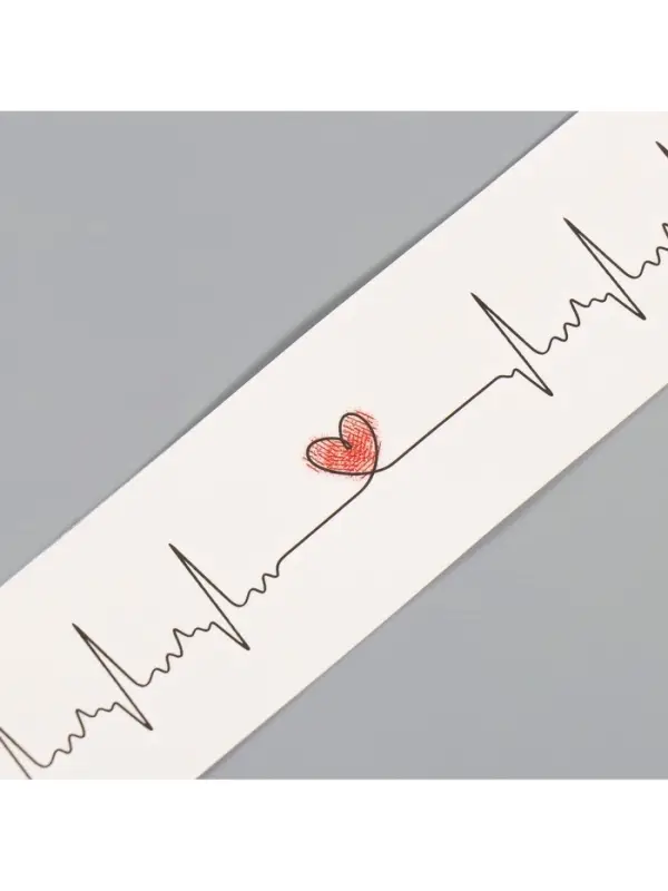 Переводная тату на тело чёрно-красная «Браслет. Сердцебиение», 20×3 см