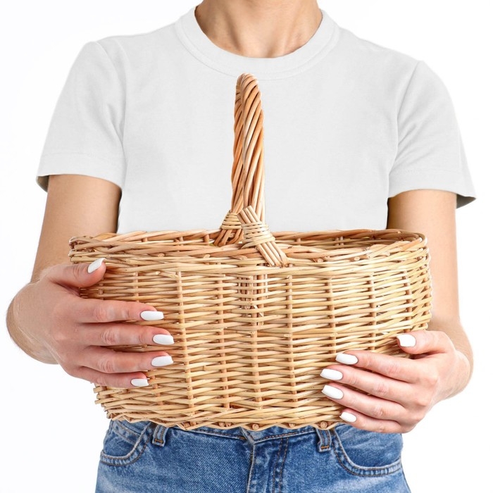 Корзина «Ягодное лукошко», дно:24х16 см, верх: 28х23 см, H=14/27 см, лоза Корзина «Ягодное лукошко», дно:24х16 см, верх: 28х23 см, H=14/27 см, лоза