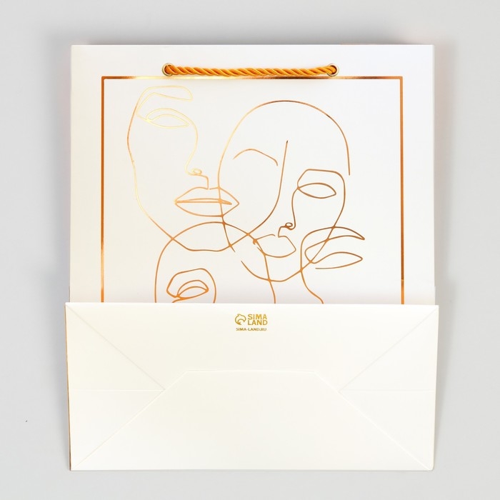 Пакет подарочный ламинированный, упаковка, «Бронза», 23 х 27 х 12 см