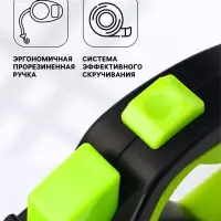 Рулетка &laquo;Пижон&raquo;, 8 м, до 40 кг, трос, светоотражающая, прорезиненная ручка, зелёная