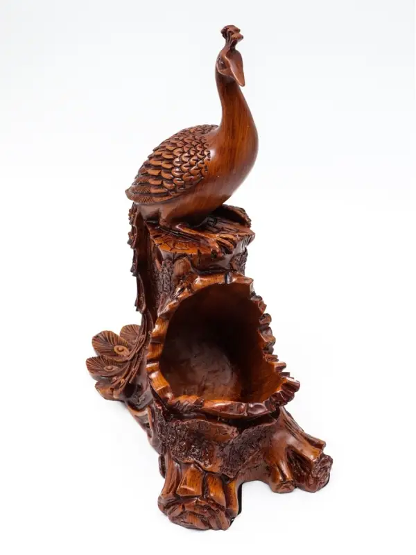 Подставка под бутылку TAKE IT EASY &laquo;Павлин&raquo;, полистоун под дерево, 23&times;15&times;33 см